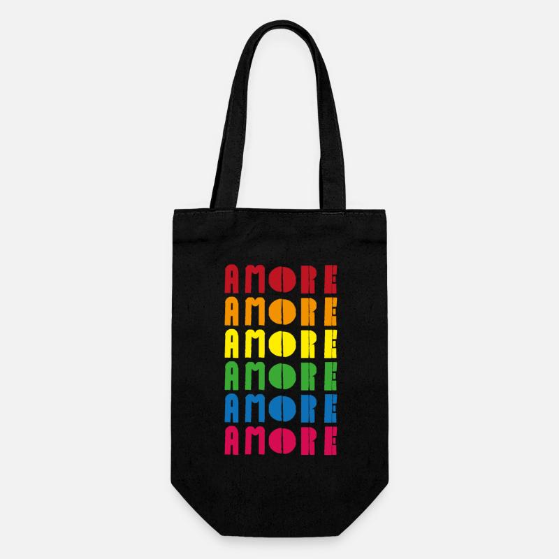 Amore x 6 - Geschenkbeutel für Flaschen - Schwarz
