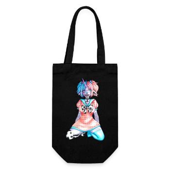 Anime Design - Geschenkbeutel für Flaschen - Schwarz - Vorne