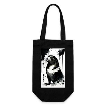 Adorable seal delight - Gift Bag for Bottles - black - Front