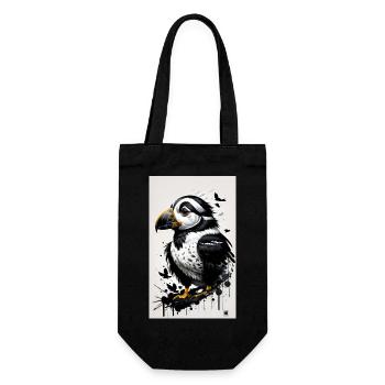 Mignon bébé pingouin - Sac à bouteille - noir - Devant