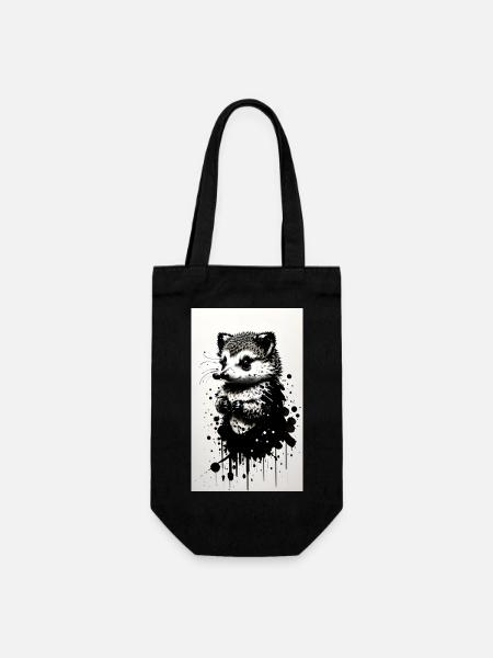 Niedlicher Igel - Geschenkbeutel für Flaschen - Schwarz