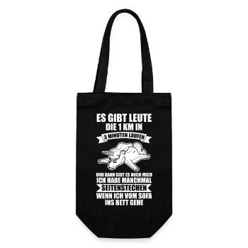 Einhorn Langschläfer Sportmuffel Morgenmuffel Lust - Geschenkbeutel für Flaschen - Schwarz - Vorne