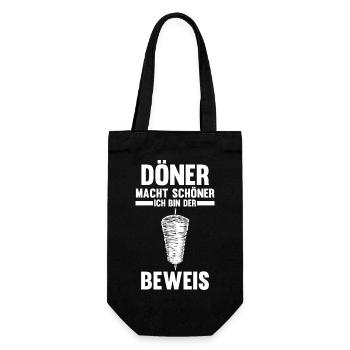 Dönerspieß Kebab Döner - Geschenkbeutel für Flaschen - Schwarz - Vorne