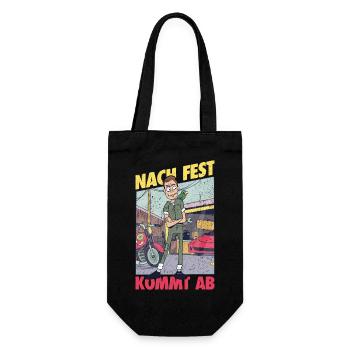 Nach Fest kommt ab! Lustiges Autoliebhaber Design - Geschenkbeutel für Flaschen - Schwarz - Vorne