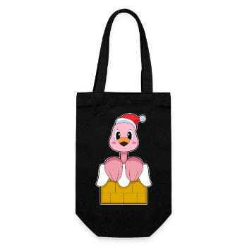 Chapeau de Noël flamant rose - Sac à bouteille - noir - Devant