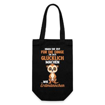 Erdmännchen - Geschenkbeutel für Flaschen - Schwarz - Vorne