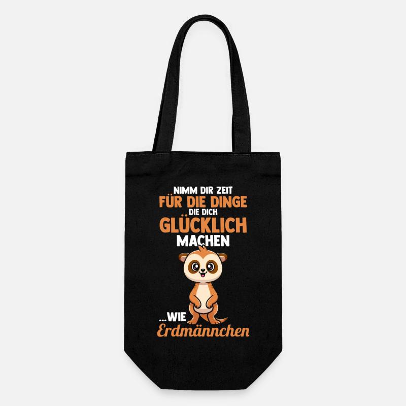 Erdmännchen - Geschenkbeutel für Flaschen - Schwarz