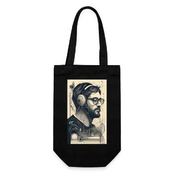 Music Man Poster - Gift Bag for Bottles - black - Front