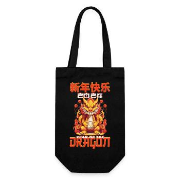 Year Of The Dragon Happy Chinese New Year 2024 - Geschenkbeutel für Flaschen - Schwarz - Vorne