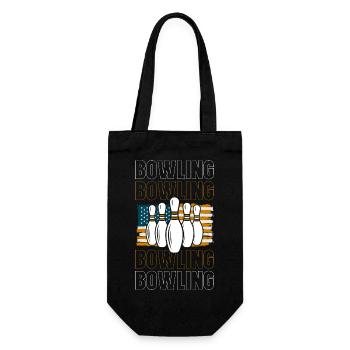 Bowlingkugel Sport Profi Spieler - Geschenkbeutel für Flaschen - Schwarz - Vorne
