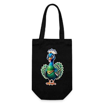 Cute Little Peacock - Gift Bag for Bottles - black - Front