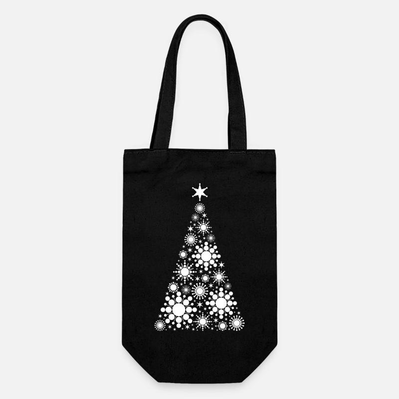 Christmas tree / Christmas tree made of circles - Gift Bag for Bottles - black