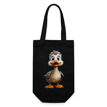 Lustiges kleines Entchen - Geschenkbeutel für Flaschen - Schwarz - Vorne