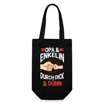 Opa Großvater Familie Enkelin Geschenk - Geschenkbeutel für Flaschen - Schwarz - Vorne