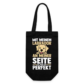 Hund Labrador - Geschenkbeutel für Flaschen - Schwarz - Vorne
