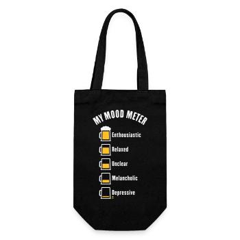 My Mood Meter (Bier / Biertrinker / V1 / NEG) - Geschenkbeutel für Flaschen - Schwarz - Vorne