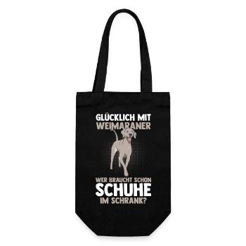 Hund Weimaraner - Geschenkbeutel für Flaschen - Schwarz - Vorne
