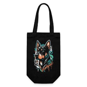 Chien graffiti - Sac à bouteille - noir - Devant