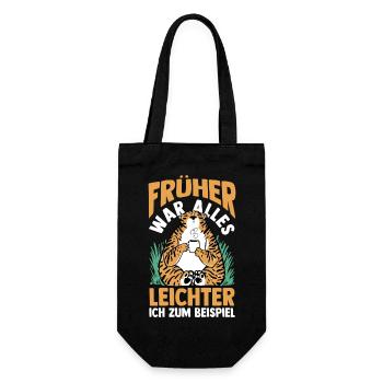 Früher War Alles Leichter Lustige Sprüche - Geschenkbeutel für Flaschen - Schwarz - Vorne