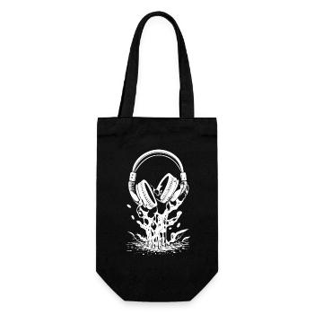 Headphones with drops and splashes - Gift Bag for Bottles - black - Front