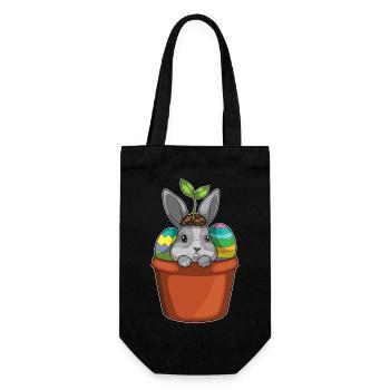 Bunny Easter Spring - Gift Bag for Bottles - black - Front