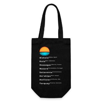 Bekannte Surf Spots Liste - Geschenkbeutel für Flaschen - Schwarz - Vorne