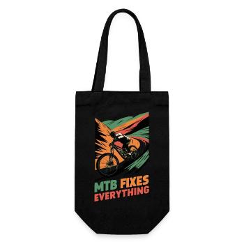 MTB Fixes Everything for Mountain Bike Fans - Gift Bag for Bottles - black - Front