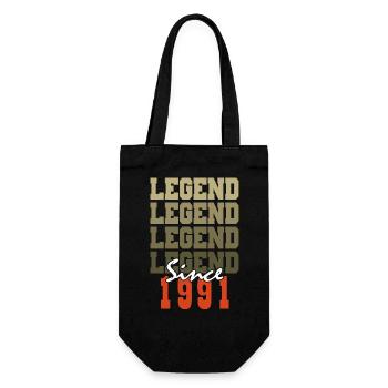 Vintage-Geschenk zum 33. Jahrestag, geboren vor einem Monat im Jahr 1991 - Geschenkbeutel für Flaschen - Schwarz - Vorne