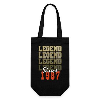 Cadeau 37e Anniversaire Vintage Né un mois de 1987 - Sac à bouteille - noir - Devant