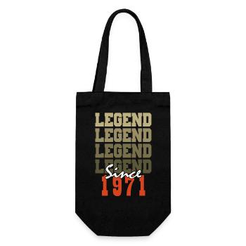 Vintage Geschenk zum 53. Geburtstag geboren in einem Monat von 1971 - Geschenkbeutel für Flaschen - Schwarz - Vorne