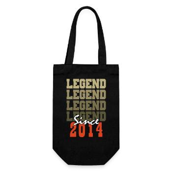 Cadeau 10e Anniversaire Vintage Né un mois de 2014 - Sac à bouteille - noir - Devant