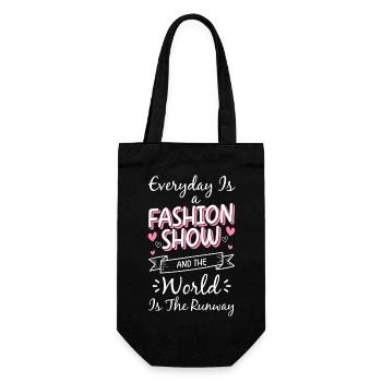 Mode Fashion Modequeen Modenschau - Geschenkbeutel für Flaschen - Schwarz - Vorne