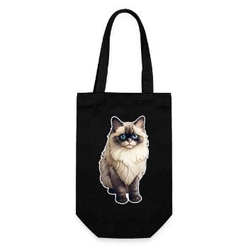 Ragdoll-Katze - Geschenkbeutel für Flaschen - Schwarz - Vorne