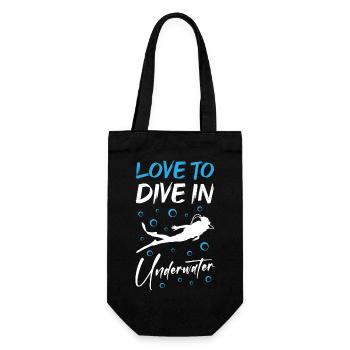 Love To Dive In Underwater Scuba Diving - Geschenkbeutel für Flaschen - Schwarz - Vorne