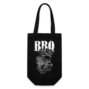 BBQ Sommer Grillmeister Fleisch Vater Party - Geschenkbeutel für Flaschen - Schwarz - Vorne