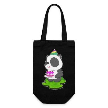 Gâteau d’anniversaire panda - Sac à bouteille - noir - Devant