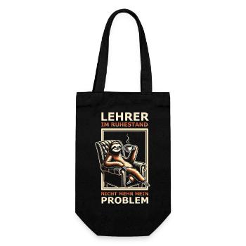 Lehrer im Ruhestand nicht mehr mein Problem - Geschenkbeutel für Flaschen - Schwarz - Vorne
