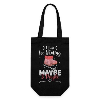 Ice skating Ice rink Speed skating - Gift Bag for Bottles - black - Front