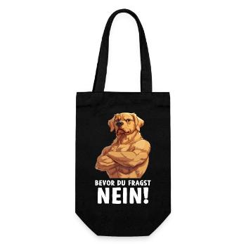 Hund Hunde Bevor du fragst Nein - Geschenkbeutel für Flaschen - Schwarz - Vorne