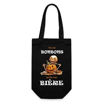 Halloween, Pas de bonbons juste une bière ! - Sac à bouteille - noir - Devant