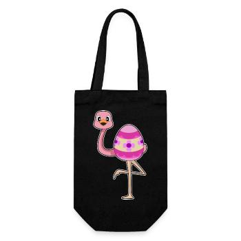 Flamingo Ostern Osterei - Geschenkbeutel für Flaschen - Schwarz - Vorne
