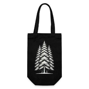 verschneite Bäume Schnee Winter Weihnachten - Geschenkbeutel für Flaschen - Schwarz - Vorne