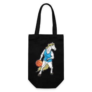 Pferd Basketballspieler Basketball - Geschenkbeutel für Flaschen - Schwarz - Vorne