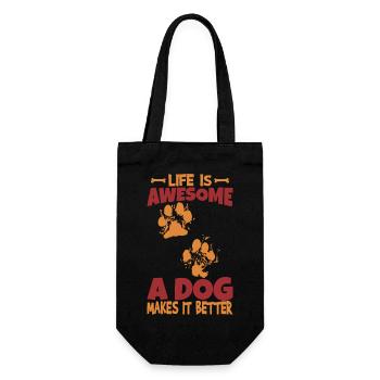 Dicton amoureux des chiens - Sac à bouteille - noir - Devant