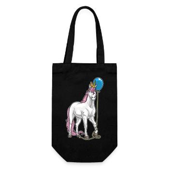 Einhorn Luftballon - Geschenkbeutel für Flaschen - Schwarz - Vorne