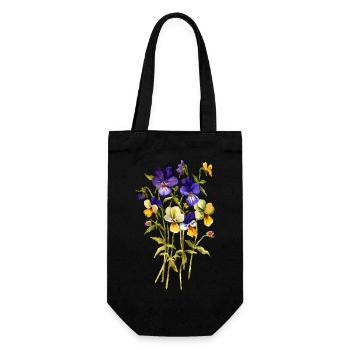 Flowers - Gift Bag for Bottles - black - Front