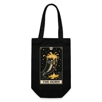 The Horn – Mead Tarot Drinking Ritual Card - Gift Bag for Bottles - black - Front