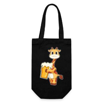 Giraffe Bier - Geschenkbeutel für Flaschen - Schwarz - Vorne