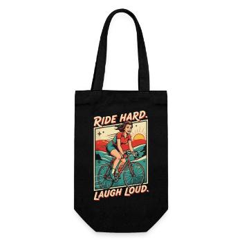 Ride Hard Laugh Loud Retro Bicycle - Gift Bag for Bottles - black - Front