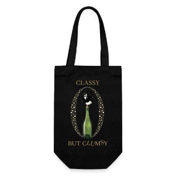 Classy Clumsy Penguin - Gift Bag for Bottles - black - Front